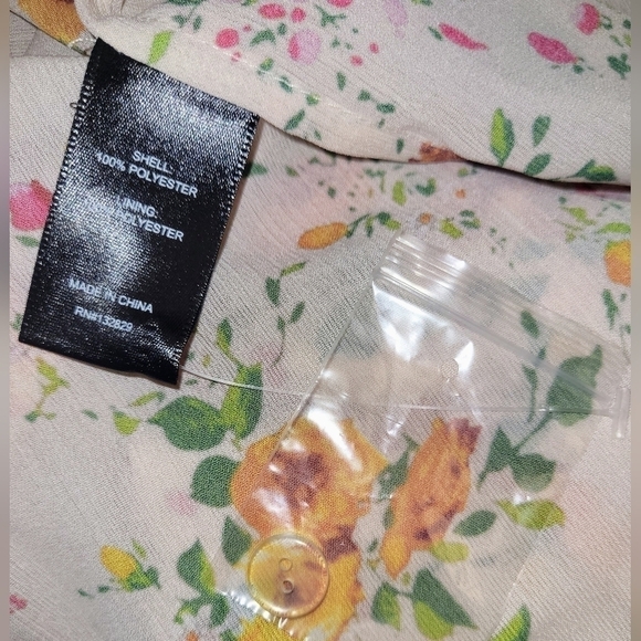 Revolve x House of Harlow 1960 Maeve Midi Floral Top Puff Sleeves Leg Slit S - Picture 13 of 16